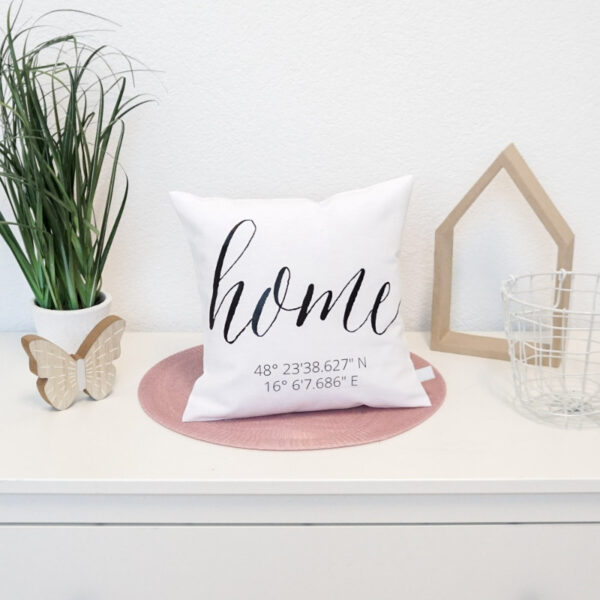 Kissen, personalsiertes Kissen, Hauseinweihnung, Geschenkidee, Weihnachtsgeschenk, Geburtstagsgeschenk, personalisiertes Geschenk, Stofftiger