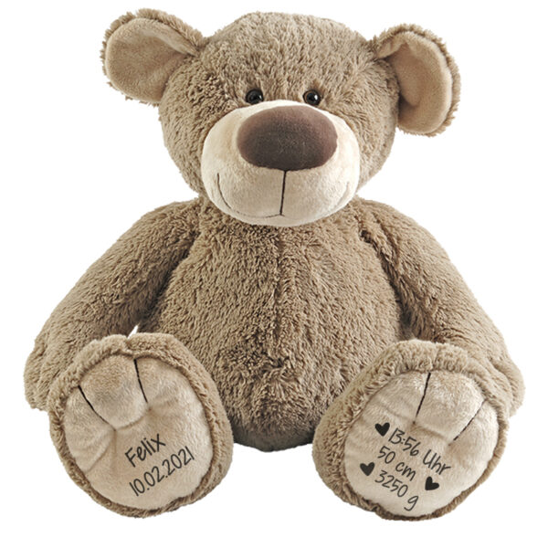 Kuscheltier, personalisiert, Stofftiger, Bär, Kuschelbär, Geschenk, Geburtsgeschenk, Taufgeschenk, Geschenkidee, Baby, Babygeschenk