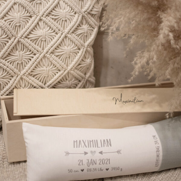 Holzkiste für Geburtskissen mit Echtmaßen,Holzkiste Erinnerungsbox Medium, Erinnerungskiste, Geschenkkiste, Holzkiste,Geschenkset, baby, Babybox,, Geschenk zur geburt, Geschenk zur Taufe, Newborn, Kuscheldecke, Babyhaube