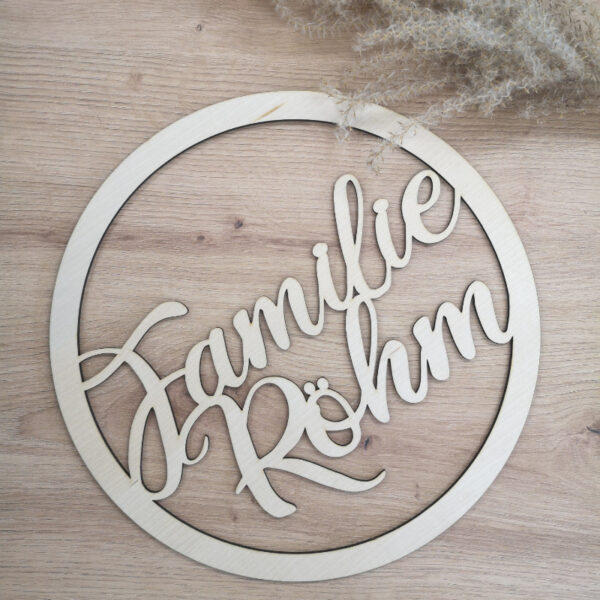 Holzschild, Türschild, Familienname, personalisiert, personalisiertes Holzschild, Familienschild, Familie, Dekoration, Hausdekoration, Wohnungsdekoration