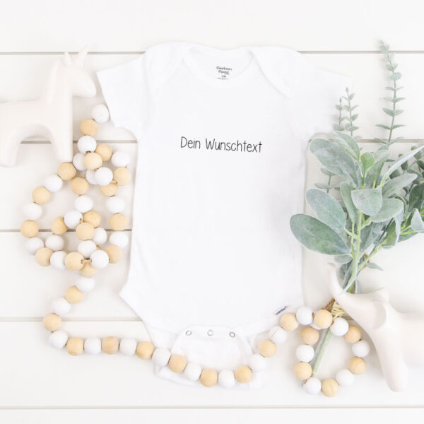 Body mit Wunschtext, Wunschdruck, individueller Druck, Personalisierung, Botschaft, Geschenkidee, Stofftiger