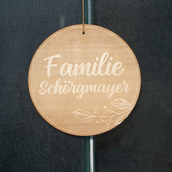 Holzschild, Türschild, Familienname, personalisiert, personalisiertes Holzschild, Familienschild, Familie, Dekoration, Hausdekoration, Wohnungsdekoration