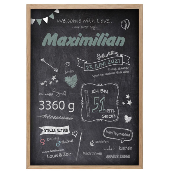 Chalkboard Kreidetafel zur Geburt web, Kreidetafel, Meilensteintafel, Meilensteinposter, Kalkboardm, Geburtsgeschenk, Geburt, taufe, geschenk