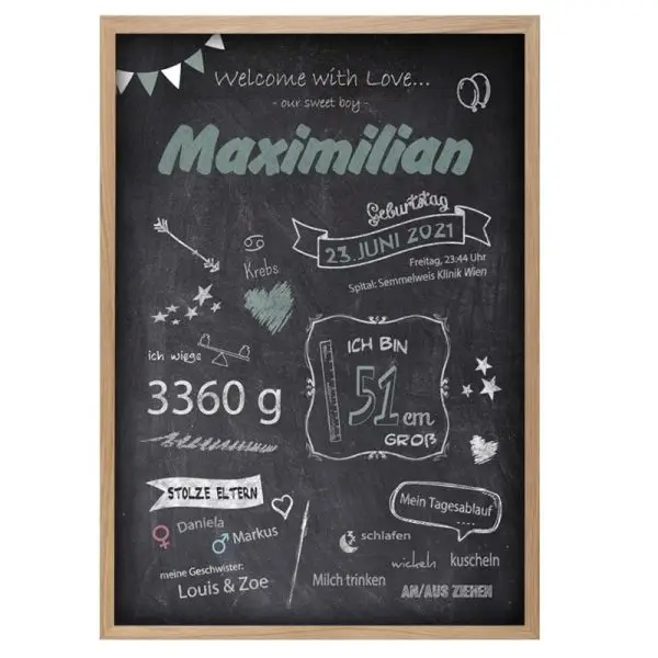 Chalkboard Kreidetafel zur Geburt web, Kreidetafel, Meilensteintafel, Meilensteinposter, Kalkboardm, Geburtsgeschenk, Geburt, taufe, geschenk
