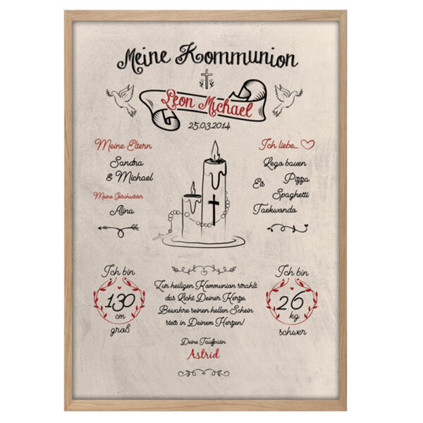 Chalkboard, Kreidetafel, Poster, Erstkommunion, religiöse Anlässe, Kirche, römisch katholisch, evangelisch, kirchliches Fest, Geschenk zur Erstkommunion, Geschenk zur Kommunion, Konfirmation, Konfirmationsgeschenk, Kommunion, Kommunionsgeschenk, Geschenkidee, Stofftiger