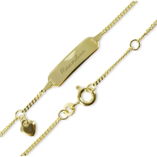 Kinderarmband, Taufarmband, Kinder Armband, Echt Gold, Taufpate, Taufgeschenk, Taufe, Geburt, Goldarmband, Armband mit Gravur, Gravur, Personalisierung, Gravurpersonalisierung, Stofftiger