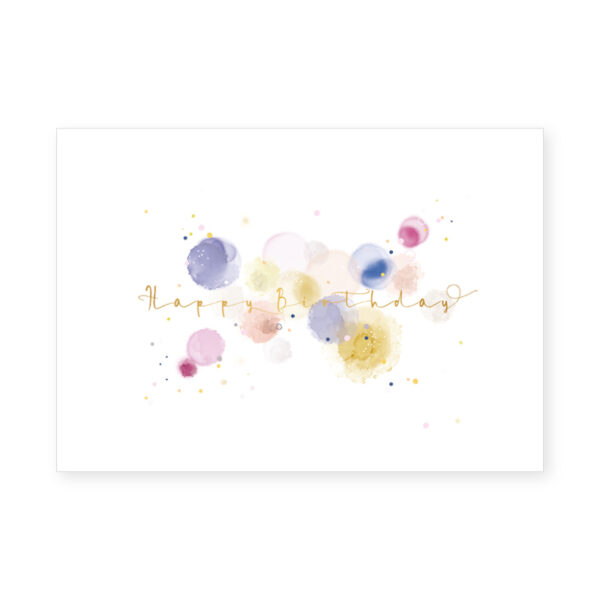 Grafikwerkstatt Klappkarte Happy Birthday Watercolor, Karte mit bunten Aquarellballons