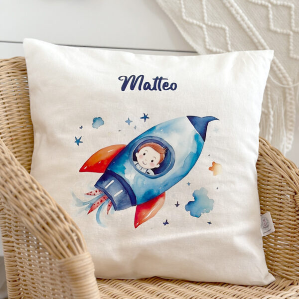 Kissen Polster Rakete personalisiert personalisierung mit namen geschenk geschenkidee geburtstag
