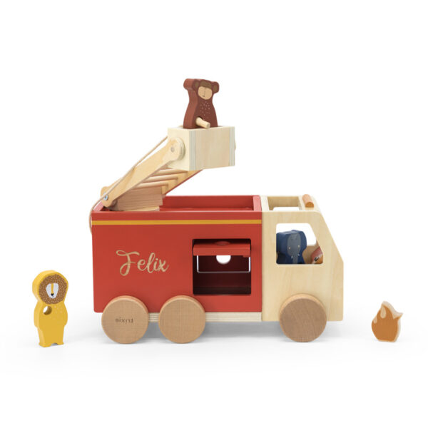feuerwehr feuerwehrauto fireman firetruck spielzeug traktor spielzeug kinderspielzeug spielwaren holzspielzeug spielzeug auto spielzeug autos spielzeug ab 1 jahr spielzeug 2 jahre spielzeug für 2 jährige personalisiert personalisierbar mit namen gravur stofftiger trixie baby