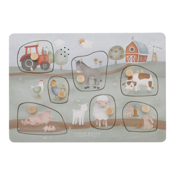 soundpuzzle sound greif puzzle greifpuzzle bauernhof bauernhoftiere traktor spielzeug kinderspielzeug puzzle kleinkindspielzeug ab 1 jahr little dutch stofftiger