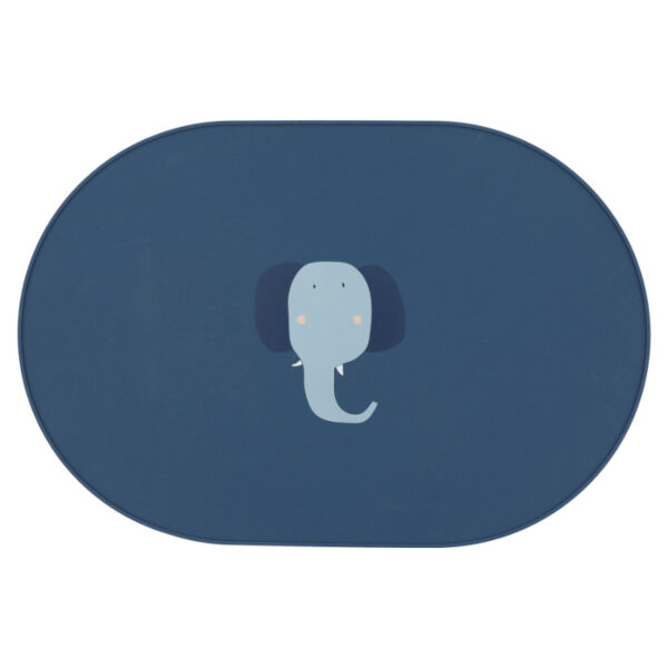 Trixie Baby Silikon Tischset Elefant, dunkelblaues Tischset mit Elefantenmotiv