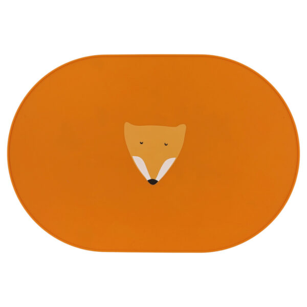 Trixie Baby Silikon Tischset Fuchs, oranges Tischset mit Fuchsmotiv in der Mitte
