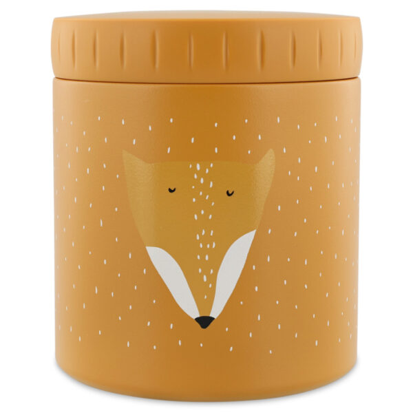Trixie Baby Isolierbehälter Snackbox Fuchs 500 ml, senffarbene Dose mit Fuchsgesicht und Deckel