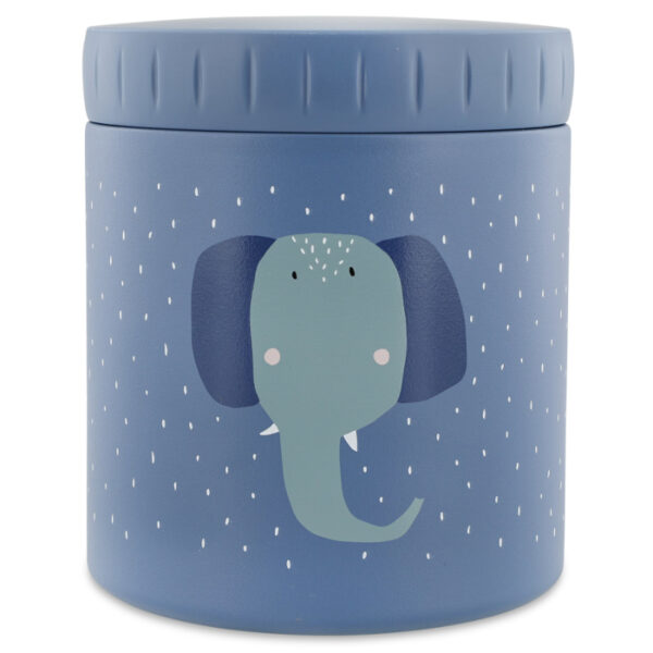 Trixie Baby Isolierbehälter Snackbox Elefant 500 ml, blaugraue Dose mit Elefantengesicht