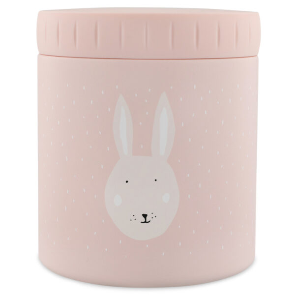 Trixie Baby Isolierbehälter Snackbox Hase 500 ml, rosa Dose mit Hasengesicht und Schraubdeckel