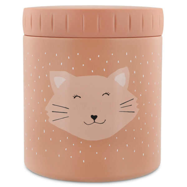 Trixie Baby Isolierbehälter Snackbox Katze 500 ml, terrakottafarbene Dose mit Katzengesicht