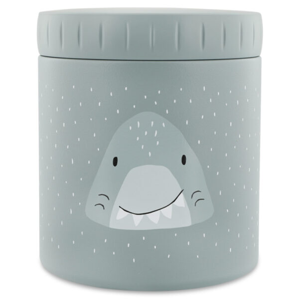 Trixie Baby Isolierbehälter Snackbox Hai 500 ml, graugrüne Dose mit Haigesicht und Schraubdeckel