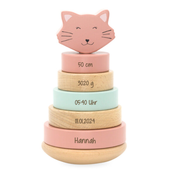 Trixie Trixiebaby Stapelturm Ringstapelturm Holzspielzeug Holzturm personalisiertes Spielzeug Personalisierte Geschenke personalisiert Babygeschenke, mit Namen Geburtsdaten, Taufe Taufgeschenke Geschenke zur Taufe Geschenke zur Geburt Geburtsgeschenke Taufgeschenke Geburt Baby Newborn Stofftiger, Geschenkidee Holz Motorikspielzeug Motorik