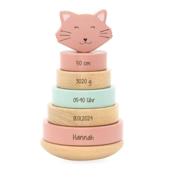 Trixie Trixiebaby Stapelturm Ringstapelturm Holzspielzeug Holzturm personalisiertes Spielzeug Personalisierte Geschenke personalisiert Babygeschenke, mit Namen Geburtsdaten, Taufe Taufgeschenke Geschenke zur Taufe Geschenke zur Geburt Geburtsgeschenke Taufgeschenke Geburt Baby Newborn Stofftiger, Geschenkidee Holz Motorikspielzeug Motorik