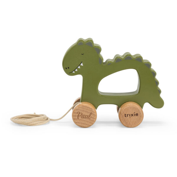 Nachziehtier Trixie Holzspielzeug Spielzeug Motorikspielzeug Babyspielzeug Geschenke für Kinder Babygeschenke DinoTaufgeschenk Geschenk zur Geburt erste Schritte Feinmotorik Konzentration Geduld tierischer Begleiter Personalisierung personalisiertes Geschenk