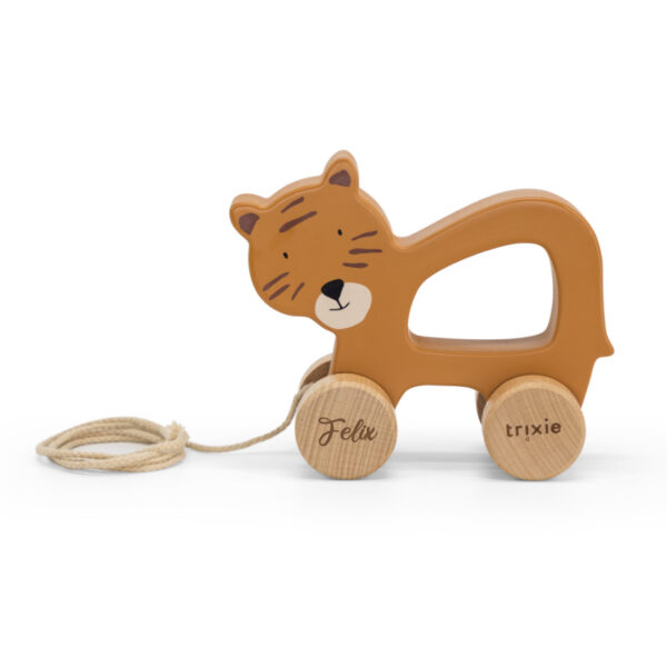 Nachziehtier Trixie Holzspielzeug Spielzeug Motorikspielzeug Babyspielzeug Geschenke für Kinder Babygeschenke Tiger Taufgeschenk Geschenk zur Geburt erste Schritte Feinmotorik Konzentration Geduld tierischer Begleiter Personalisierung personalisiertes Geschenk