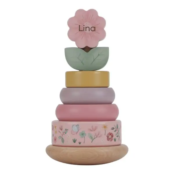 Little Dutch Ringstapelturm rosa. Stapelturm, Holzspielzeug, Holzturm, Little Dutch, personalisiertes Spielzeug, Personalisierte Geschenke, personalisiert, Babygeschenke, mit Namen, Geburtsdaten, Taufe, Taufgeschenke, Geschenke zur Taufe, Geschenke zur Geburt, Geburtsgeschenke, Taufgeschenke, Geburt, Baby, Newborn, Stofftiger, Geschenkidee, Holz blume fairy garden
