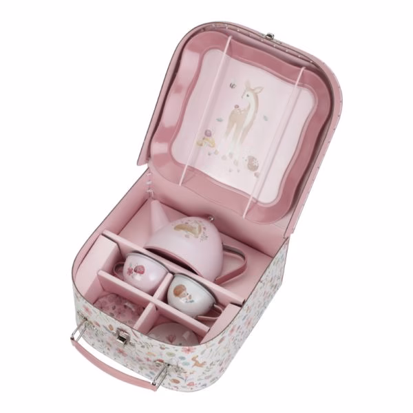tee set tee teeparty teekränzchen teeparty mit freunden kinderspielzeug küche küchenspielzeug little dutch stofftiger fairy garden picknkick koffer koffer für unterwegs spielzeug ab 3 jahren geeignet geburtstag geburtstagsgeschenk geschenkidee puppenkücke picknick metall zinn