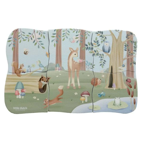 Badeschaum, Schaumstoff, Badespielzeug, Badeausflug, Badewanne, Little Dutch, Stofftiger, Forest Friends, Puzzle, Badepuzzle
