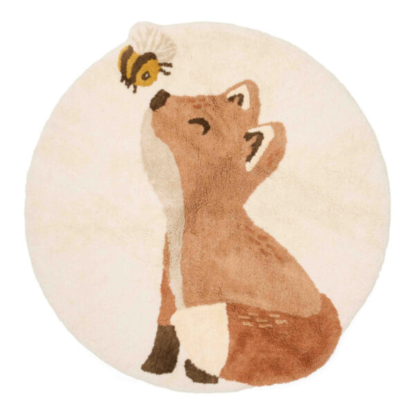little dutch stofftiger teppich fuchs forest friends baumwolle latex rutschfest beige braun fuchs biene nase niedlicher fuchs kinderzimmer dekoraktion weich flauschig teppich fürs kinderzimmer