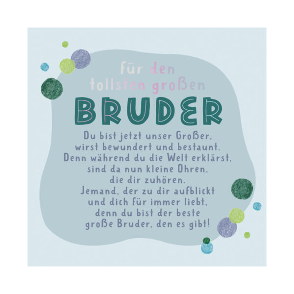klappkarte glückwunschkarte karte stofftiger quadratisch grafikwerkstatt gratulation glückwünsche persönlich persönliche glückwünsche großer bruder bruder