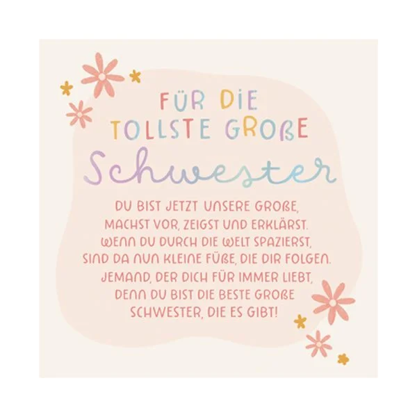 klappkarte glückwunschkarte karte stofftiger quadratisch grafikwerkstatt gratulation glückwünsche persönlich persönliche glückwünsche schwester große schwester