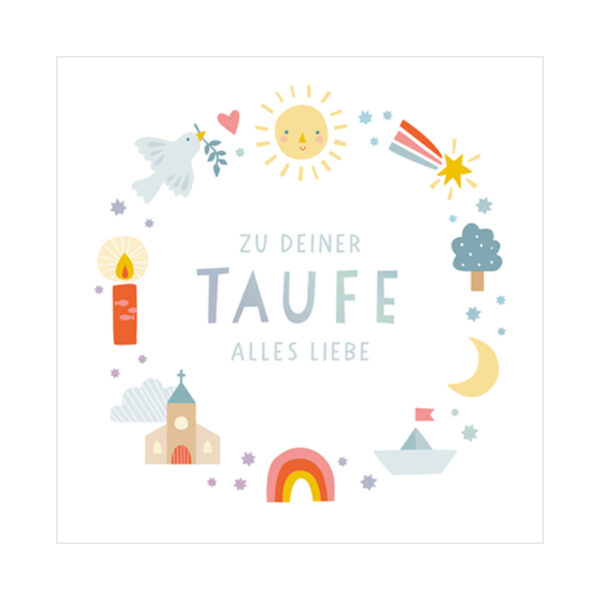 klappkarte glückwunschkarte karte stofftiger quadratisch grafikwerkstatt gratulation taufe glückwünsche zur taufe persönlich persönliche glückwünsche symbole