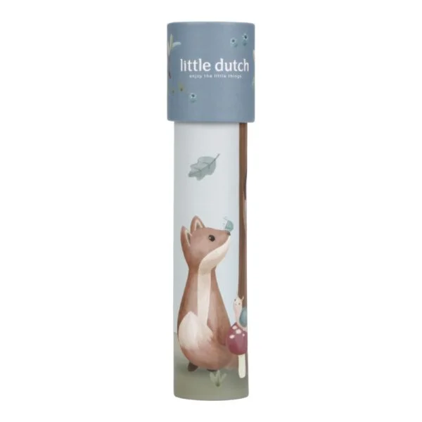stofftiger little dutch kaleidoskop forest friends fernrohr fuchs eule muster spielzeug geschenk geschenkidee geburtstag entdecken visuell