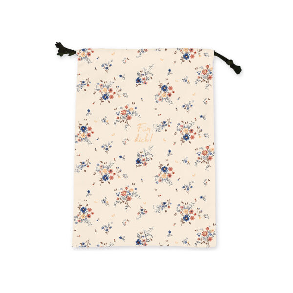 Grafikwerkstatt Stoff-Geschenkbeutel Für Dich, Beutel mit Blumenmuster und Zugband