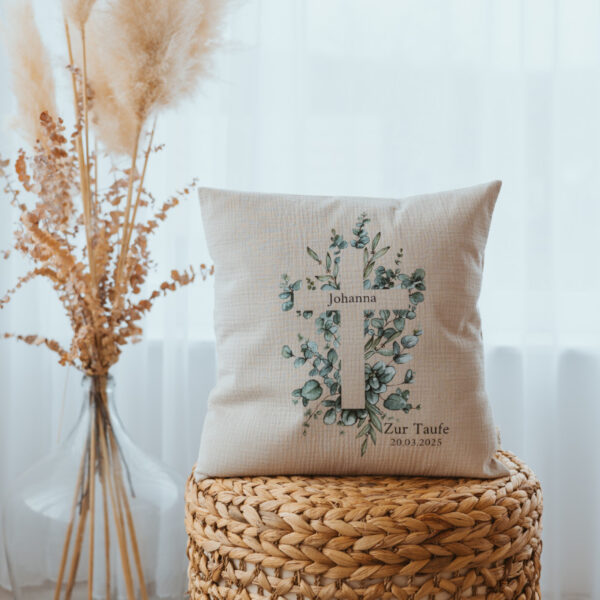 stofftiger taufkissen kreuz eukalyptus taufgeschenk tauferinnerung kissen zur taufe geschenk zur taufe personalisiertes taufkissen personalisiertes kissen zur taufe geschenk zur taufe mit namen und datum