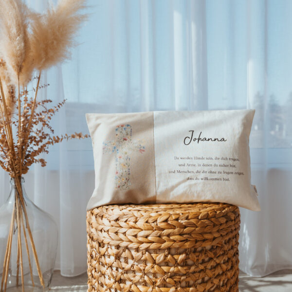 stofftiger taufkissen kreuz floral taufgeschenk tauferinnerung kissen zur taufe geschenk zur taufe personalisiertes taufkissen personalisiertes kissen zur taufe geschenk zur taufe mit spruch