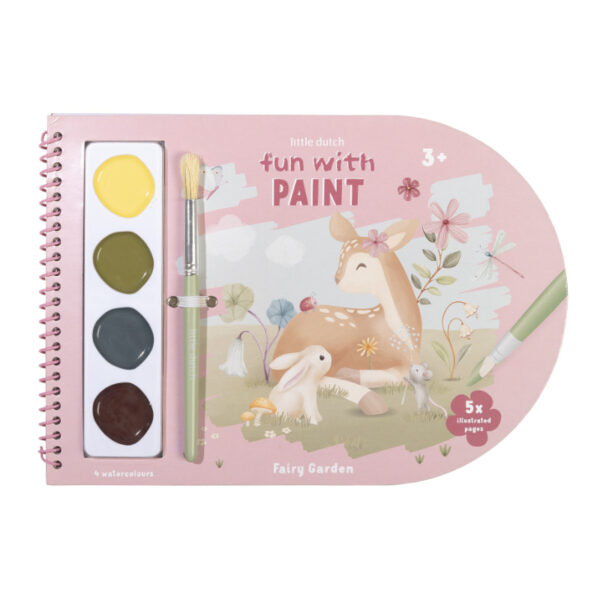 malbuch ausmalbuch little dutch fairy garden reh hase beschäftigung unterwegs stofftiger kreativspielzeug kreativ kinder kleinkinder malen basteln wassserfarben farbkasten