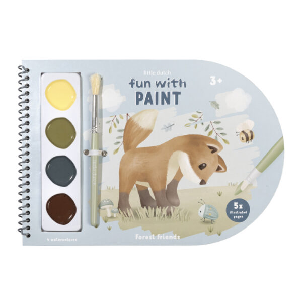 malbuch ausmalbuch little dutch forest friends fuchs igel beschäftigung unterwegs stofftiger kreativspielzeug kreativ kinder kleinkinder malen basteln wassserfarben farbkasten