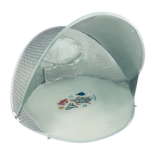 kinder spielzelt blau stofftiger kinderzelt rückzugsort little dutch fenster strandzelt badezelt strandmuschel schatten beschattung zelt
