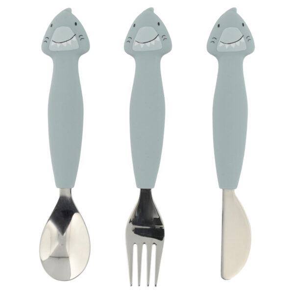 besteck-set besteckset kinderbesteck kinderlöffel kindergabel kindermesser silikongeschirr silikonbesteck kindergeschirr silikongeschirr kleinkind beikost beikoststart füttern unterwegs löffelset baby kleinkind trixie baby stofftiger