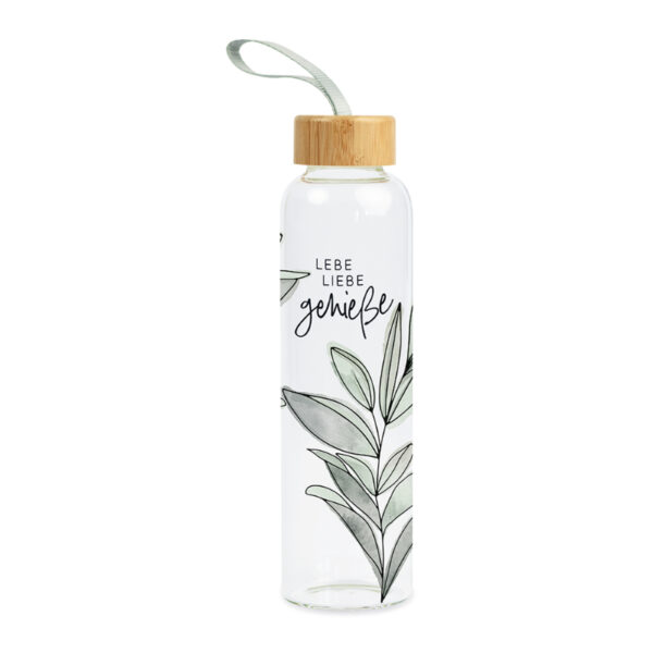 stofftiger grafikwerkstatt trinkflasche glastrinkflasche trinkflasche aus glas glasflasche flasche aus glas flasche wiederbefüllbar nachhaltig wiederbefüllbare trinkflasche wiederbefüllbare flasche flasche zum wiederverwenden flasche mit buntem motiv