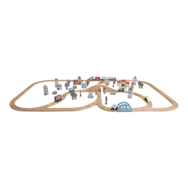 little dutch, holzeisenbahn xxl starter-set, holzeisenbahn mit schienen, holzspielzeug, eisenbahn mit schienen, zug mit schienen, stofftiger