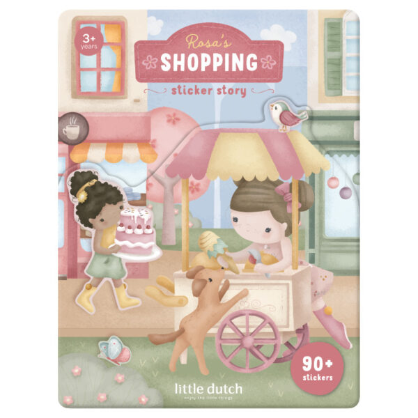 stickerbuch rosa rosa's shopping aufkleber basteln sticker little dutch stickerset kinder sticker basteln malen bastel Projekt Fenster dekorieren Stofftiger Mitbringsel Kleinigkeit Geschenksidee Reise Beschäftigung Reise Spaß Urlaub lange Autofahrten