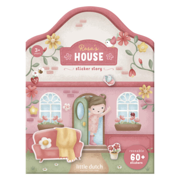 stickerbuch rosa rosa's haus aufkleber basteln sticker little dutch stickerset kinder sticker basteln malen bastel Projekt Fenster dekorieren Stofftiger Mitbringsel Kleinigkeit Geschenksidee Reise Beschäftigung Reise Spaß Urlaub lange Autofahrten wiederverwendbare sticker wiederverwendbares stickerbuch