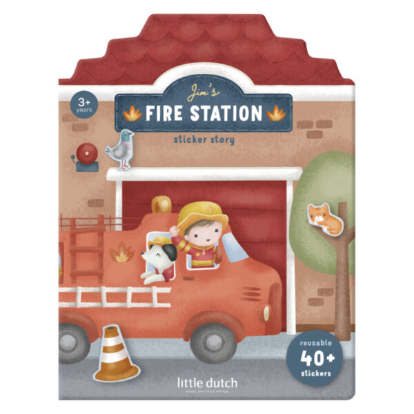 stickerbuch jim jim's feuerwehr aufkleber basteln sticker little dutch stickerset kinder sticker basteln malen bastel Projekt Fenster dekorieren Stofftiger Mitbringsel Kleinigkeit Geschenksidee Reise Beschäftigung Reise Spaß Urlaub lange Autofahrten wiederverwendbare sticker wiederverwendbares stickerbuch