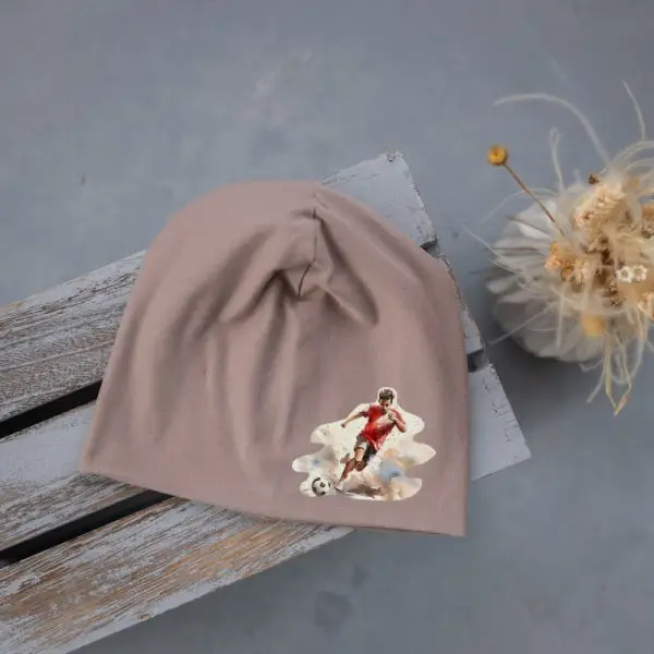 haube, mütze, personalisiert, mit namen, personalisierte haube, personalisierte mütze, kinderhaube, kindermütze, stofftiger, jersey, motiv, schule, kindergarten,