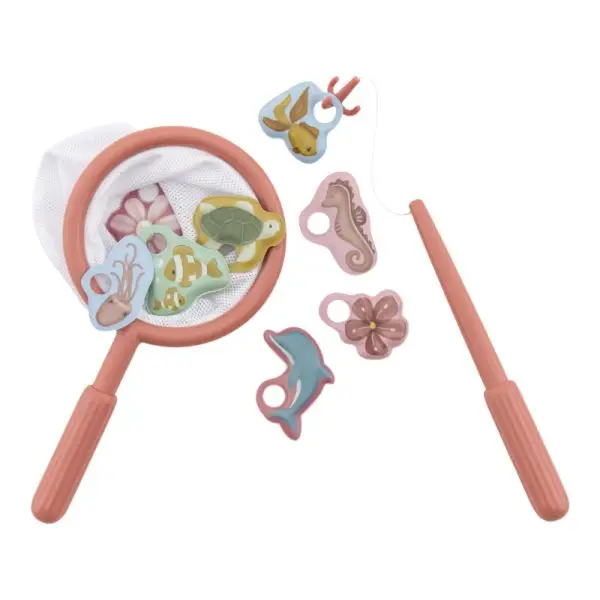 Badebecher Badewannenspiel Spielzeug Badespielzeug Badewanne Little Dutch Stofftiger Babyspielzeug Schwimmbad Urlaub Sommer Pool Wasserspielzeug Angelspiel Spiel für die Badwanne Angeln in der Badewanne