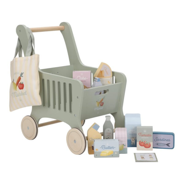 puppenküche, Holzspielzeug, Küche, Kinderküche, Küchenspielzeug, Spielzeug, Holzspielzeug, Holz, nachhaltiges Spielzeug, Niederländisches Label, skandinavisches Spielzeug, pastell, Geschenk, Little Dutch, Stofftiger, Einkaufswagen, Kaufmannsladen, Wagen zum Einkaufen, Holzeinkaufswagen, Kindereinkaufswagen, Spieleinkaufswagen