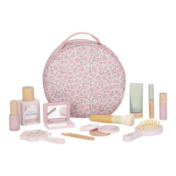 Little Dutch Schminktasche in Rosa mit Blumenmuster und ausgelegtem Zubehör
