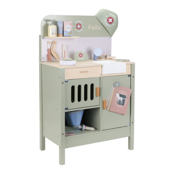 stofftiger little dutch holzspielzeugmöbel tierarztsatz tierarztkommode möbel für kindertierarztpraxis